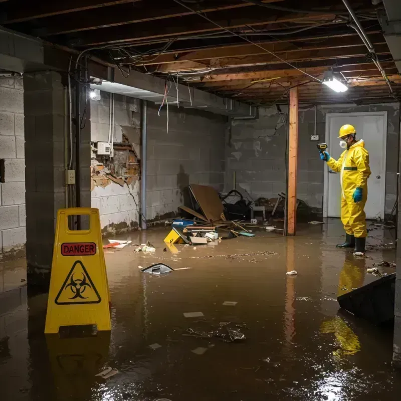 Flooded Basement Electrical Hazard in Ashland, IL Property